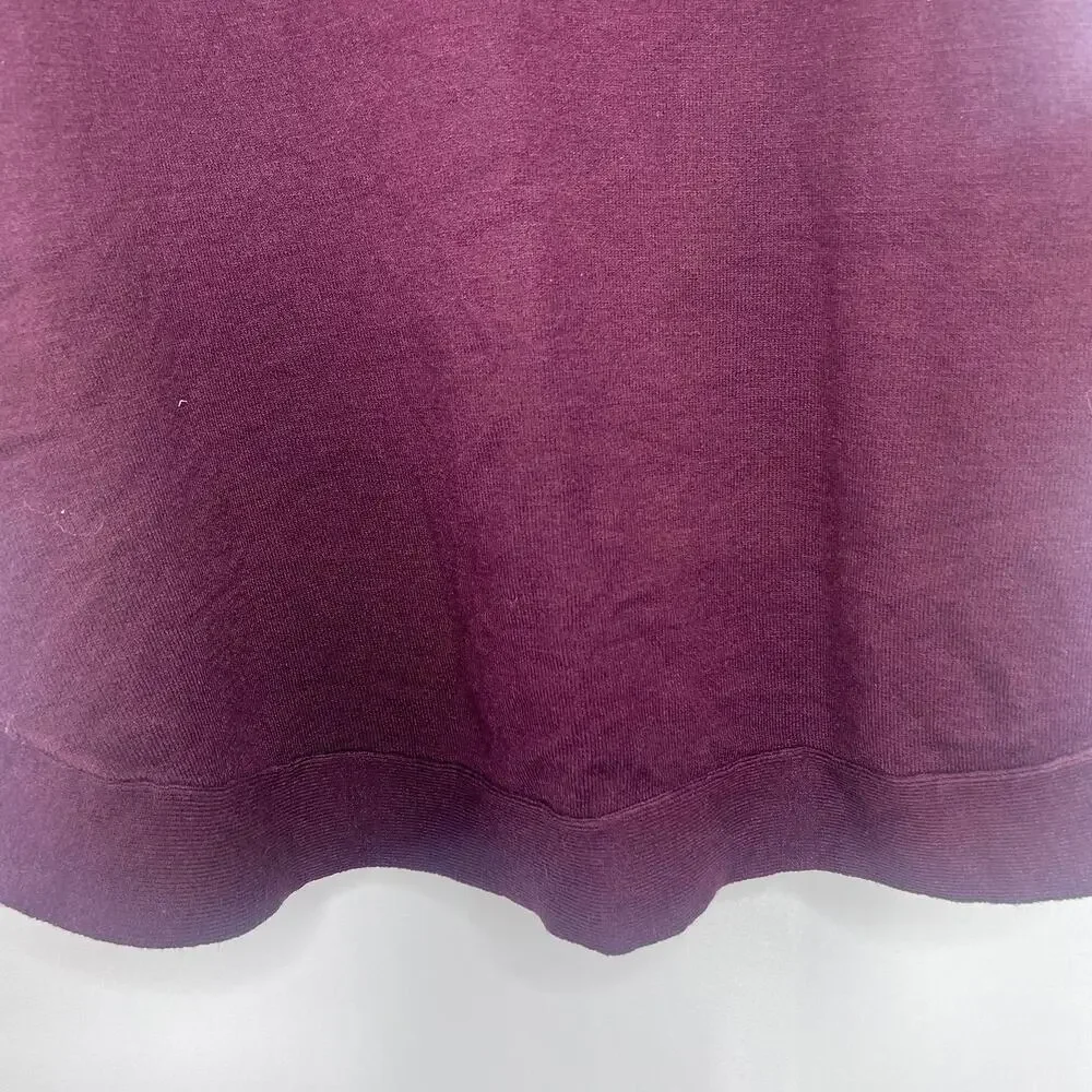 Black Tape_ Size 2X Burgundy Round Neck Long Sleeve Cuffed Stretch Sweater
